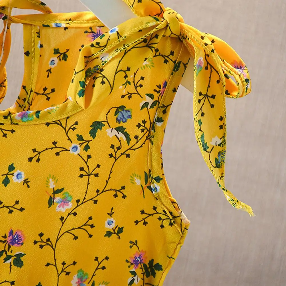 

Girls Dress summer babys Dress Kids Baby Kids Girls Sleeveless Ribbons Bow Floral Dress Princess Dresses Kids Clothing vestidos