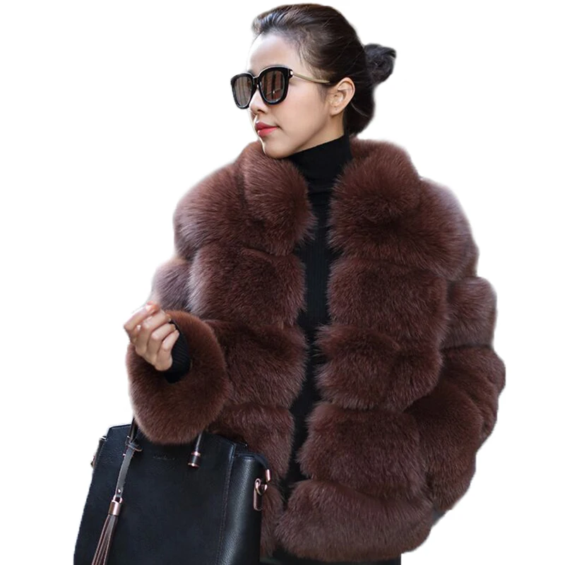 

Пальто женское Короткое из искусственного меха, Осень-зима