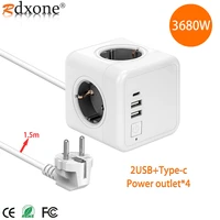 travel eu plug adapter wall socket with switch extension cord 3 outlets 3 usb ports home travel charging
