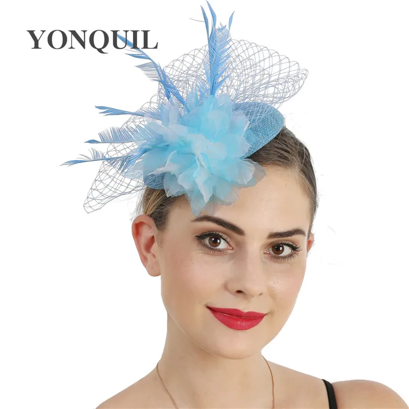 

Women Wedding Feather Headwear Hairpin Headband Net Yarn Wedding Party Photography Flower Hair Hoop Fascinator Hair Accessories