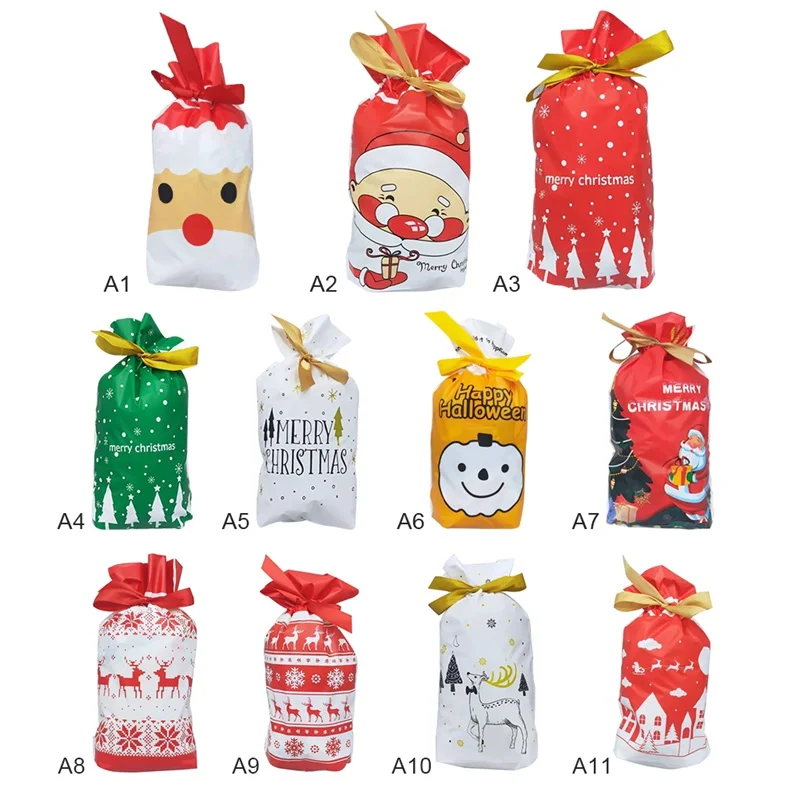 

New 30 Pcs Christmas Candy Bags Cute Santa Gift Bag Pocket Sweet Candy Biscuit Gift Bag Sweet Candy Biscuit Gift Bag