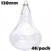 free shipping diy paintable clear christmas ornament decoration 120mm glass gourd 48pack