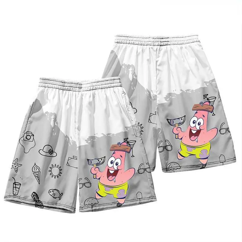 

2021 new SpongeBob shorts, shorts for men and women, beach shorts, 3D printing, super size