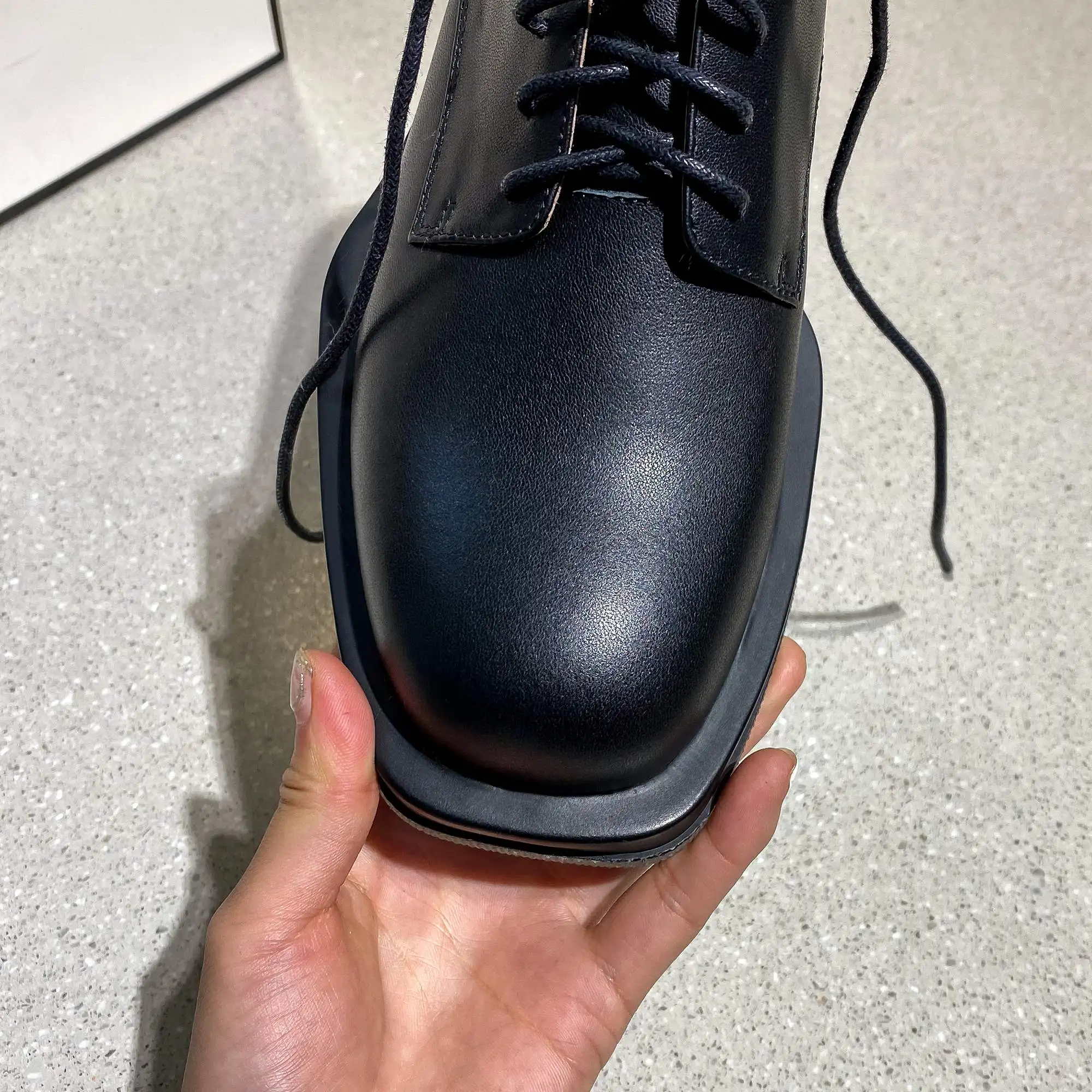 

Krazing Pot 2021 fashion cow leather med heels brand spring shoes office lady loafers square toe concise dress women pumps L08