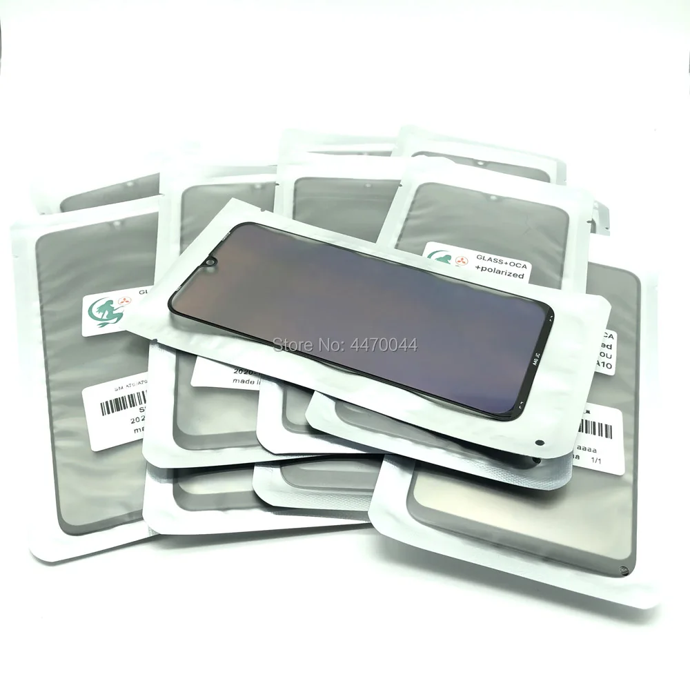Cubierta de lente de vidrio exterior frontal Original, pel&iacute;cula polarizadora OCA para Samsung A51, A10, A10S, A20, A30, A40, A50, A70, A30S, M10S, A50SM21, 5 uds.-3