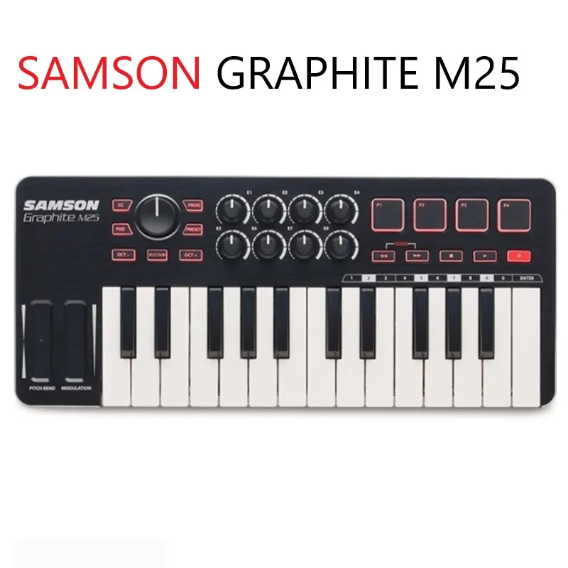 100% Оригинальный Samson GRAPHITE M25 портативный 25-клавишный USB MIDI-контроллер с