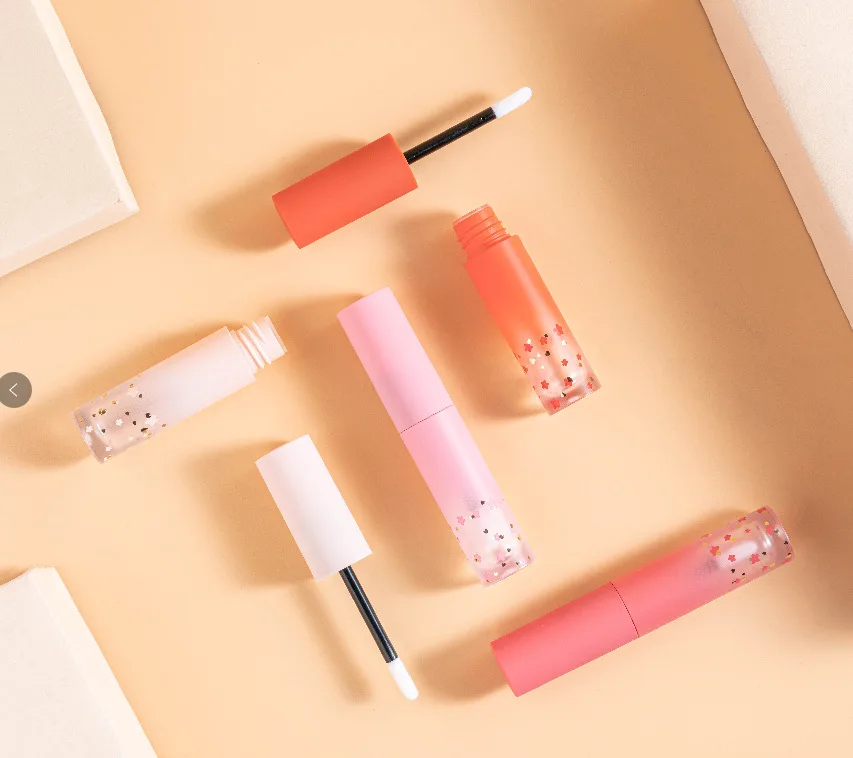 

3ml Empty Transparent Lipgloss Containers Tubes Round color Cosmetic Lipgloss Tube Packaging Lip Gloss Tubes with Wand