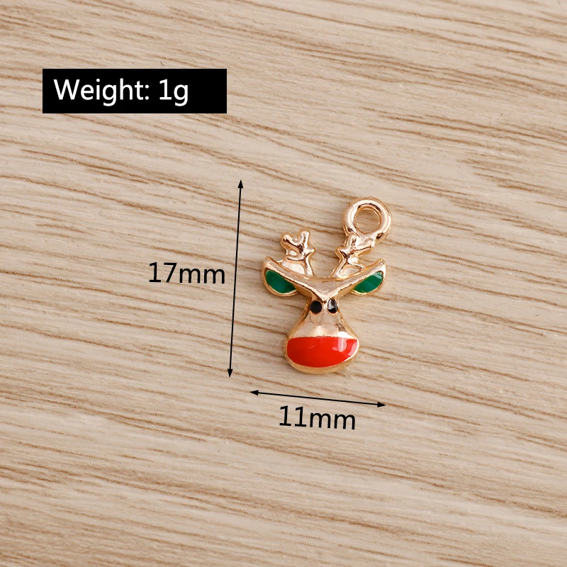 

10pcs 11*17mm Enamel Christmas Elk Charms for Necklaces Pendants Earrings Accessories DIY Cartoon Deer Charms Jewelry Crafting