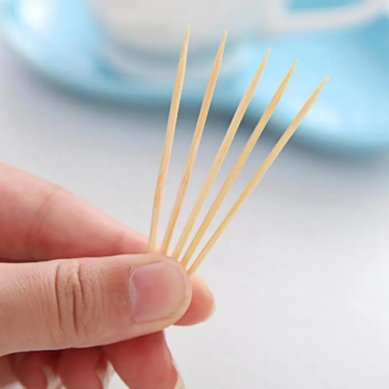 

200PCS/Box Bamboo Toothpick Disposable Natural Toothpicks Family Restaurant Accessories Fruit Single Sharp Tooth Sticks Dropship
