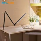 Современный затемняемая Светодиодная настольная лампа с зажимом регулируемым поворотным длинные руки Бизнес офисные кабинетном столе светильник для игры в Настольный светильник