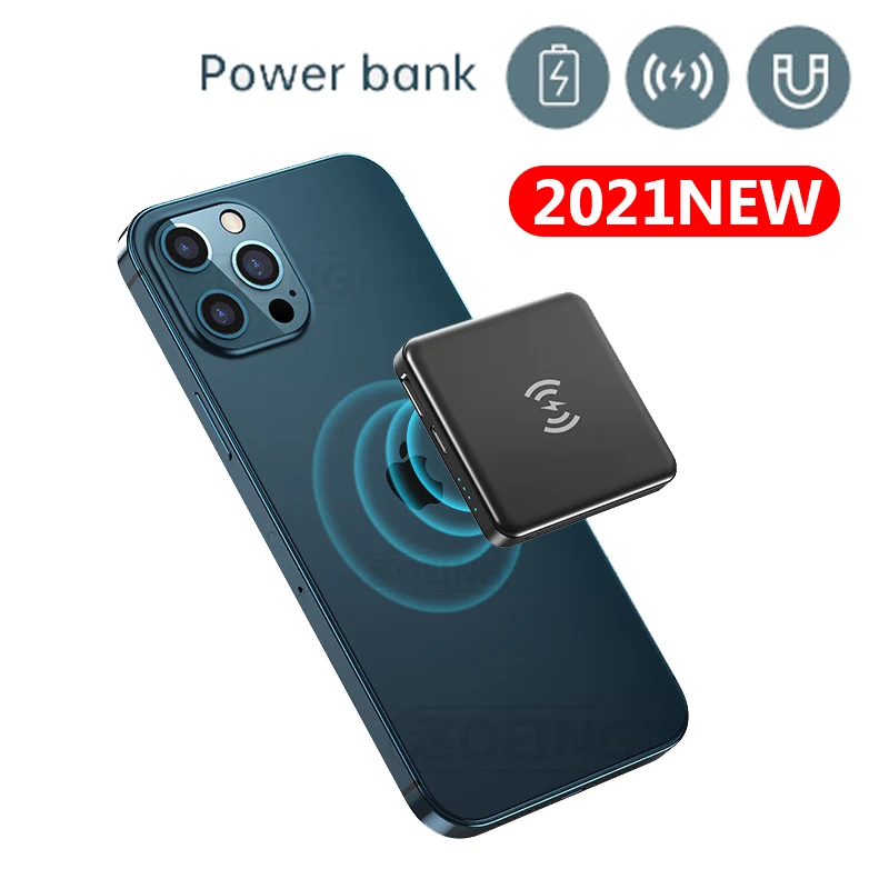 

5000mAh Magnetic Wireless Powerbank Magnet Wireless Portable Chargers Power Bank Charger For iphone12 13 proMax External Battery