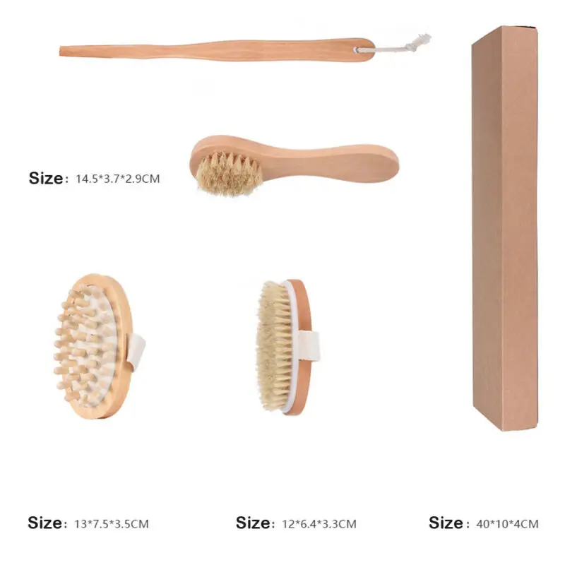 Новая Профессиональная щетка для сухой кожи массажер с натуральной щетиной спа