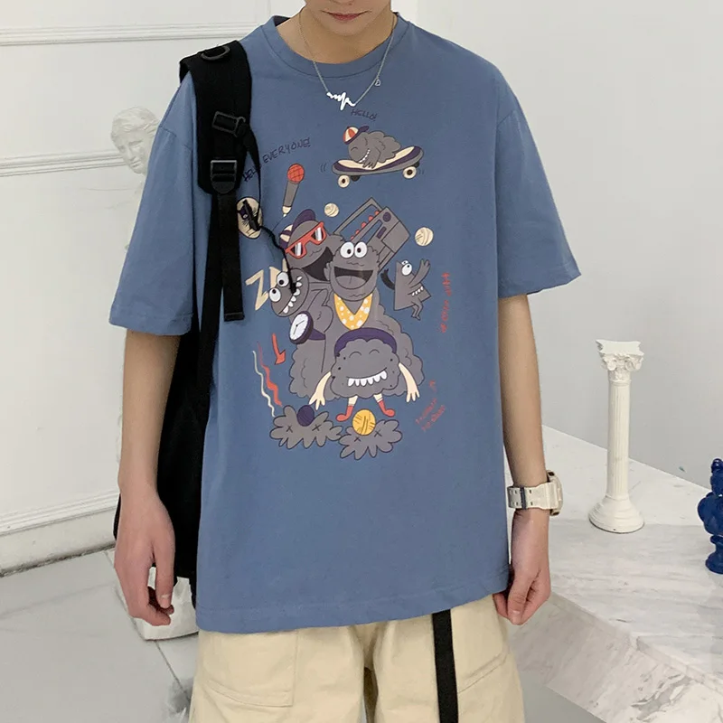 IiDossan японская Harajuku хлопковая Футболка мужская 2020 летняя футболка в стиле хип хоп