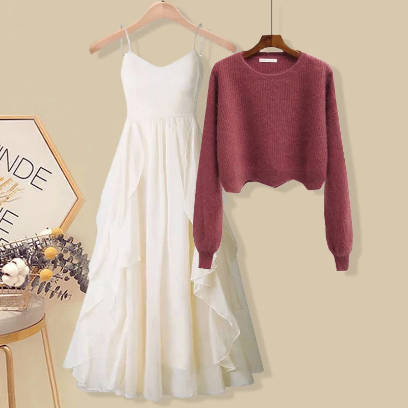 Женский весенний комплект из двух предметов heeylace корейский пуловер с длинным