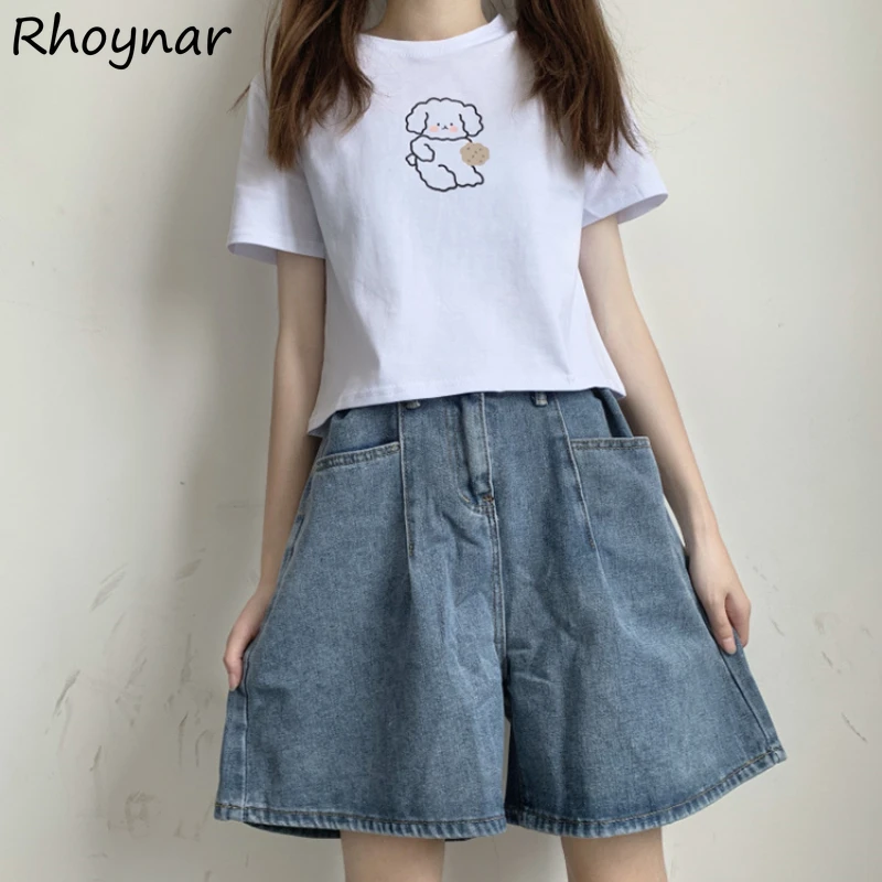 

Шорты женские с карманами, простые модные Универсальные свободные уличные в Корейском стиле ретро, базовая уличная одежда с завышенной тал...