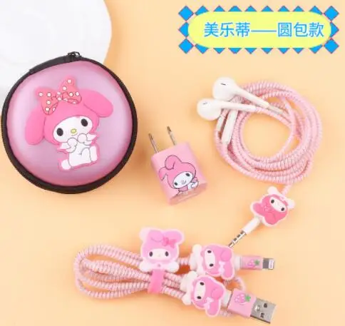 1 комплект мультяшный USB защитный кабель Winder наклейки для зарядного устройства кабельный провод Органайзер тпу спиральный шнур протектор для iphone 5 6 7 - Цвет: 6