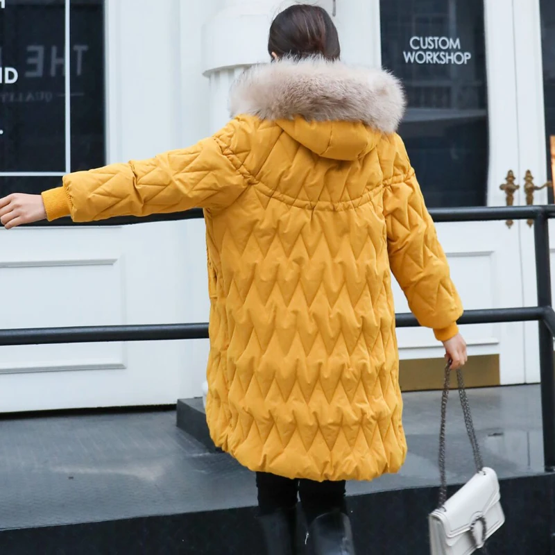 

Fashion Winter Coat 2020 new Women Jackets Thick Down Parkas Big Fur Hooded Cotton Long Coats Warm Windbreaker Female Outwear