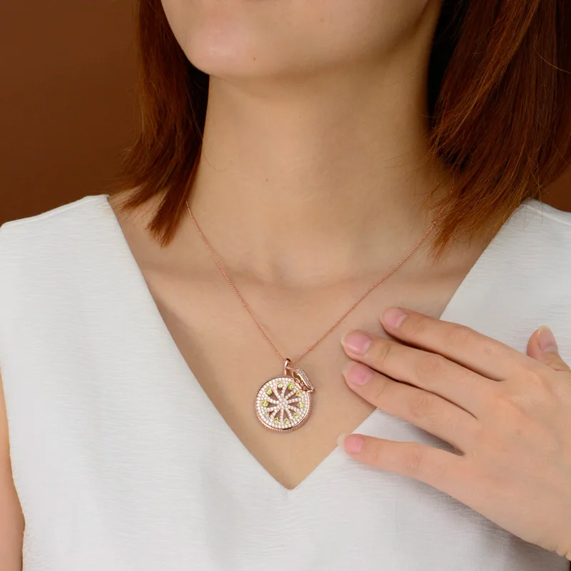 

New Listing Trend In 2021 Luxury Champagne Gold 925 Sterling Silver AAA Cz Gem Necklace Women's New Year Gift