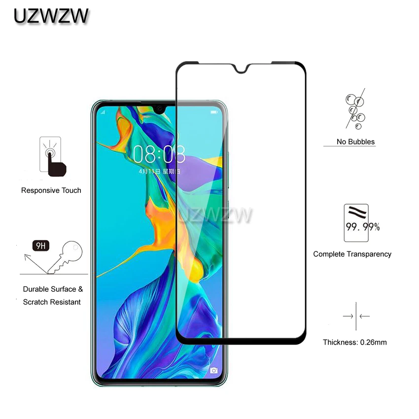 2 шт закаленное стекло для huawei P30 полное покрытие 9H твердость 2.5D защита экрана закаленное стекло для huawei P30