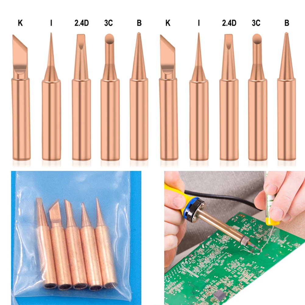 

10Pcs Soldering Irons Lead-free Diamagnetic 900M-T-K Head Welding Durable