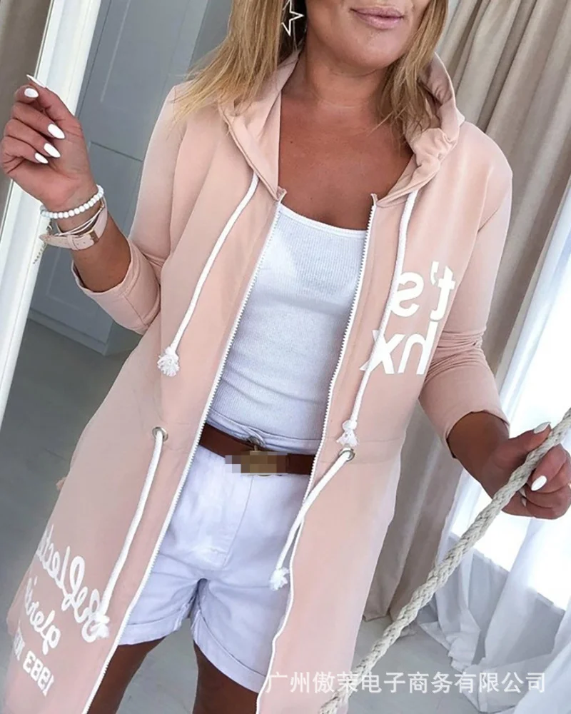 

Женский кардиган с длинным рукавом, с принтом букв