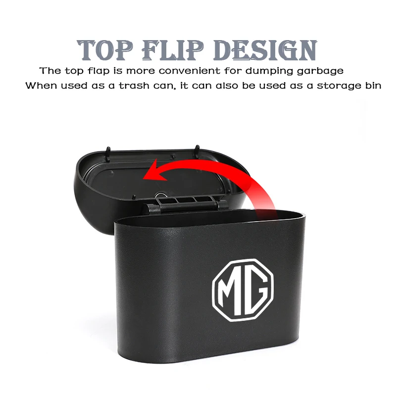 Корзина для мусора в машину подвесная коробка хранения пыли черного цвета из