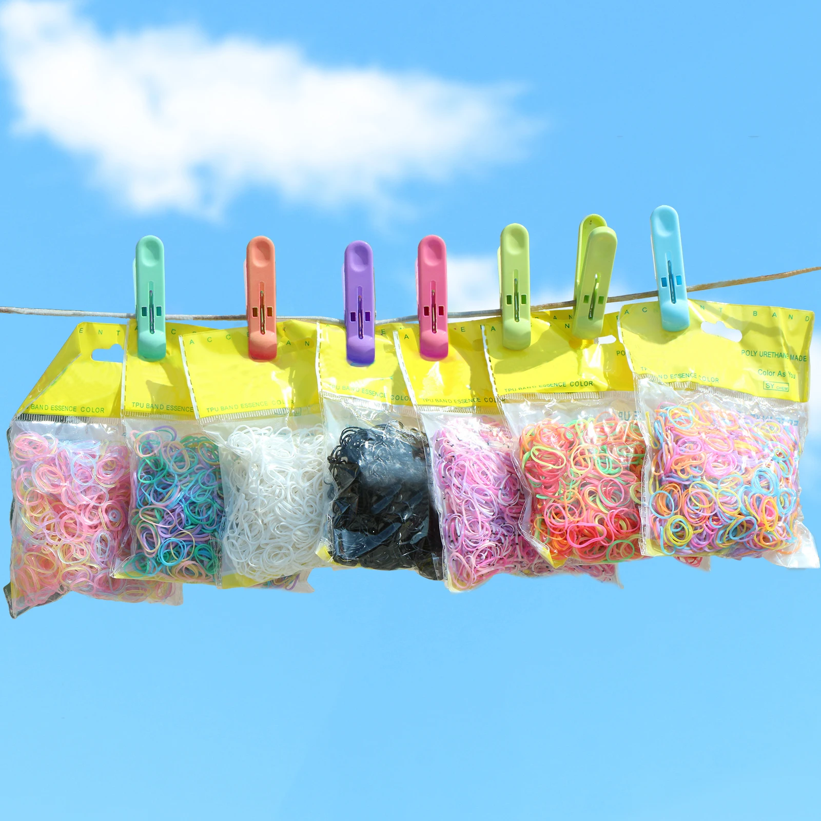 200/1000 шт милые цветные кольца для девочек Одноразовые эластичные резинки волос
