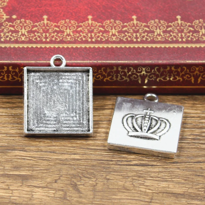 4 шт. подходит 20 мм для квадратного стеклянного кабошона основа установки горячий