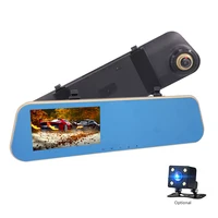 full hd 1080p car dvr camera auto 4 3 inch rearview mirror digital video recorder dual lens registratory camcorder automatic dvr