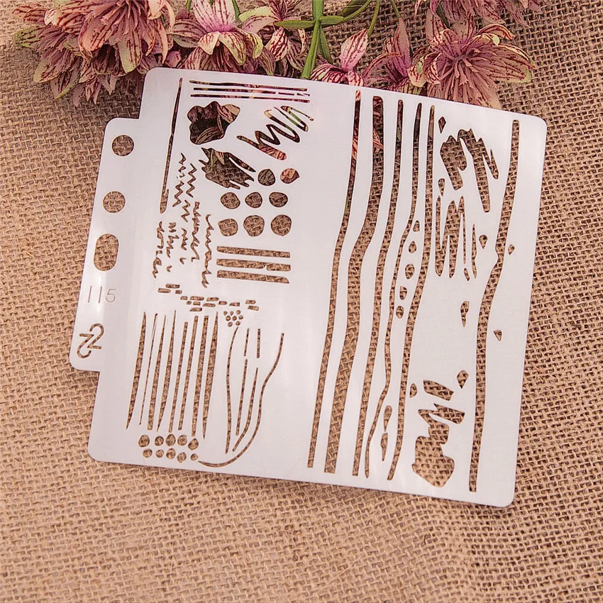 13x14 см АБСТРАКТНЫЕ ПОЛОСЫ Скрап Трафареты спрей Пластик пресс-форм щит форма для