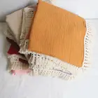 Муслиновое одеяло с кисточками для новорожденных, унисекс