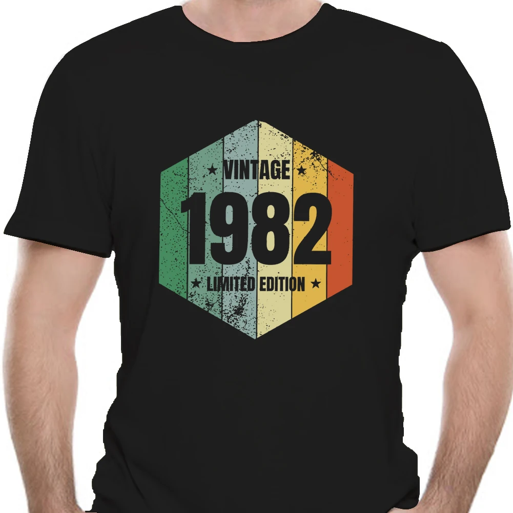 Винтажные рождаются легенды в 1982 Футболка мужская натуральный хлопок 38 лет ко