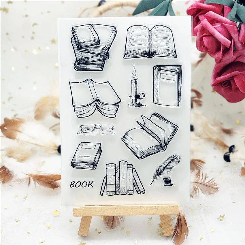 11x16 см книжного обучения Прозрачный печать прозрачные наклейки силиконовый