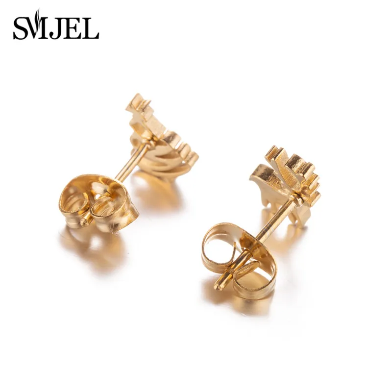

SMJEL Stainless Steel Reindeer Christmas Tree Deer Asymmetrical Earrings for Women Girls Fashion Cute Cartoon Deer Studs Earing