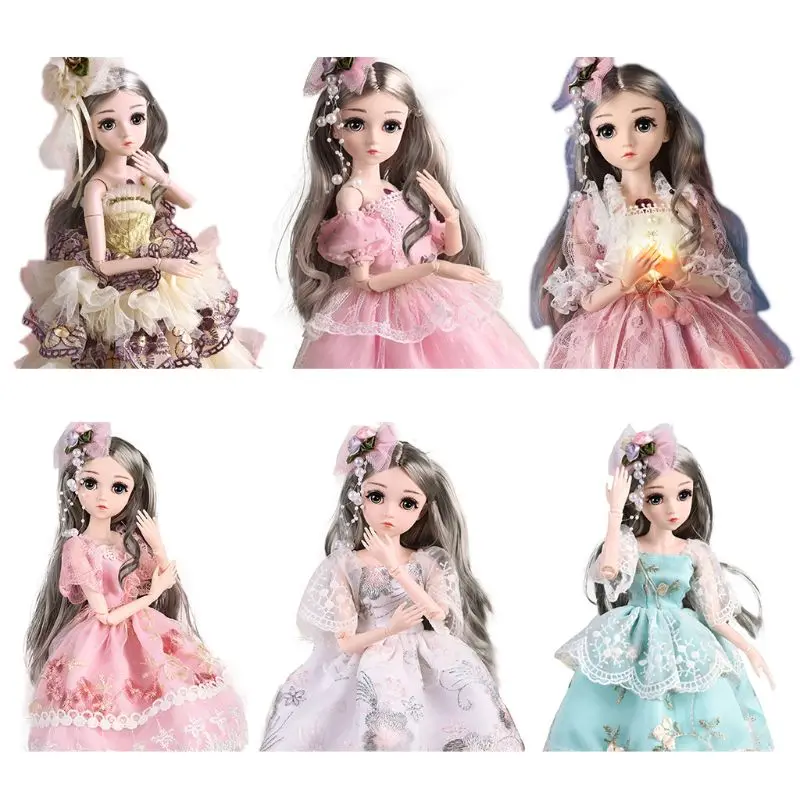 

97BE BJD-Dolls 1/4 SD Doll 18 Inch 26 Ball Jointed Doll DIY Toys Birthday Gift for Girls with Full Set Clothes Shoes Makeup