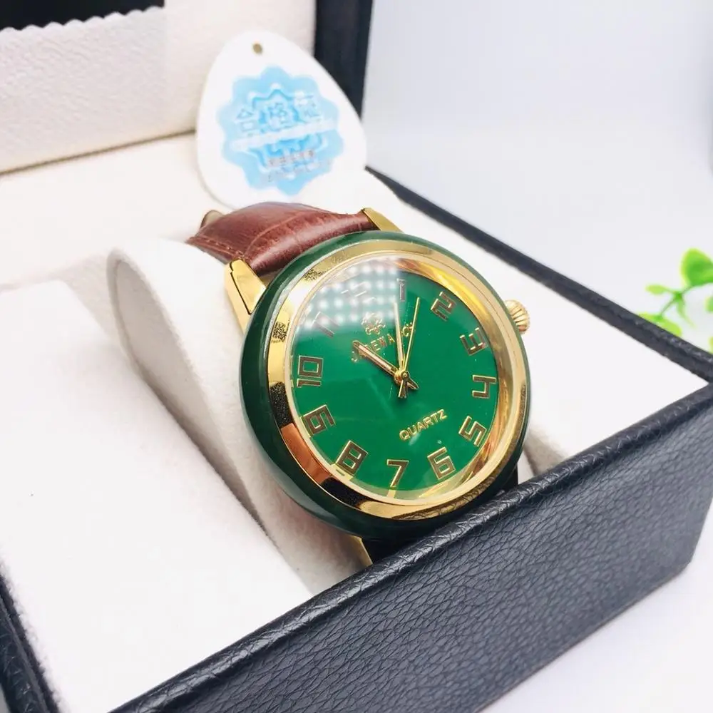 

NEW BRAND GENUINE WATCH WOMEN NATURAL HETIAN JADE QUARTZ COUPLE CLOCK FASHION HOT SALE CREATIVE CARNIVAL BUSINESS MEN WRISTWATCH