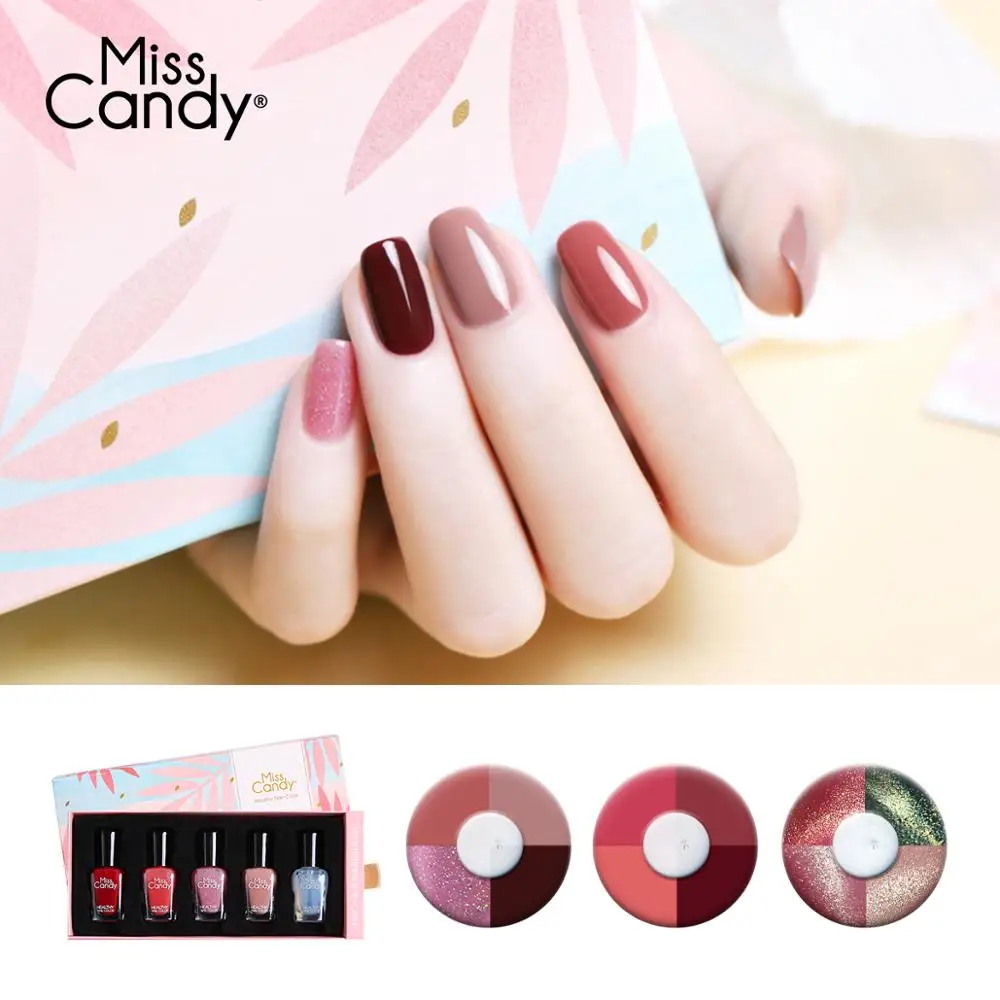 Miss Candy набор для снятия лака для ногтей здоровая Зачистка нетоксичный тупой кошачий глаз Halo краситель пять бутылок дополнительно красочный лак для ногтей