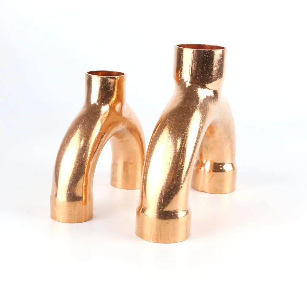 

Copper Y type welding three way distillation fittings