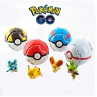 Экшн-фигурки Takara Tomy Pokemon Pikachu, игрушки, мячи покемона, 4 шт.лот, ПВХ, 7 см, модель, детские рождественские подарки