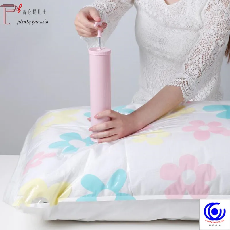 Утолщенная вакуумная сумка для хранения с ручным насосом многоразовый