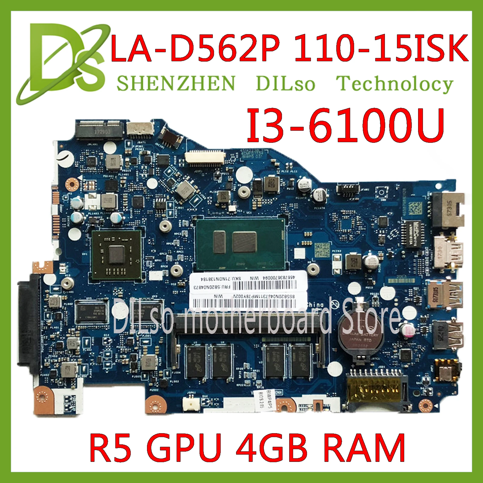 Online KEFU 100-15ISK Mainboard Für Lenovo 110-15isk Laptop Motherboard I5 LA-D562P 4G Speicher R5 M430 2G GPU Test Arbeit 100% Original