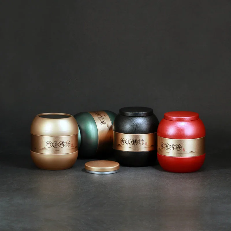 Цельнокроеное платье герметичный небольшая железная Коробки Чай хранения банок