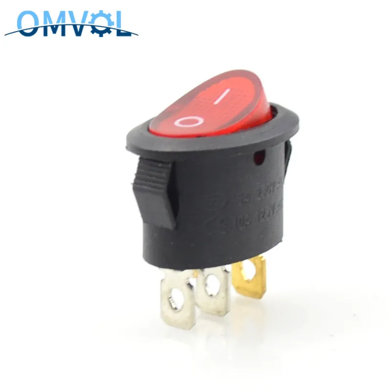 

5PCS Illluminated Rocker Switch 3 Pins On-off With Lamp
