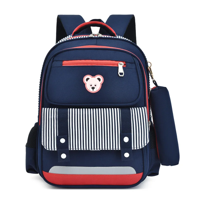 "Корейская мода 2020, детская ортопедическая полосатая школьная сумка для мальчиков и девочек, Оксфордский рюкзак, детский школьный ранец"