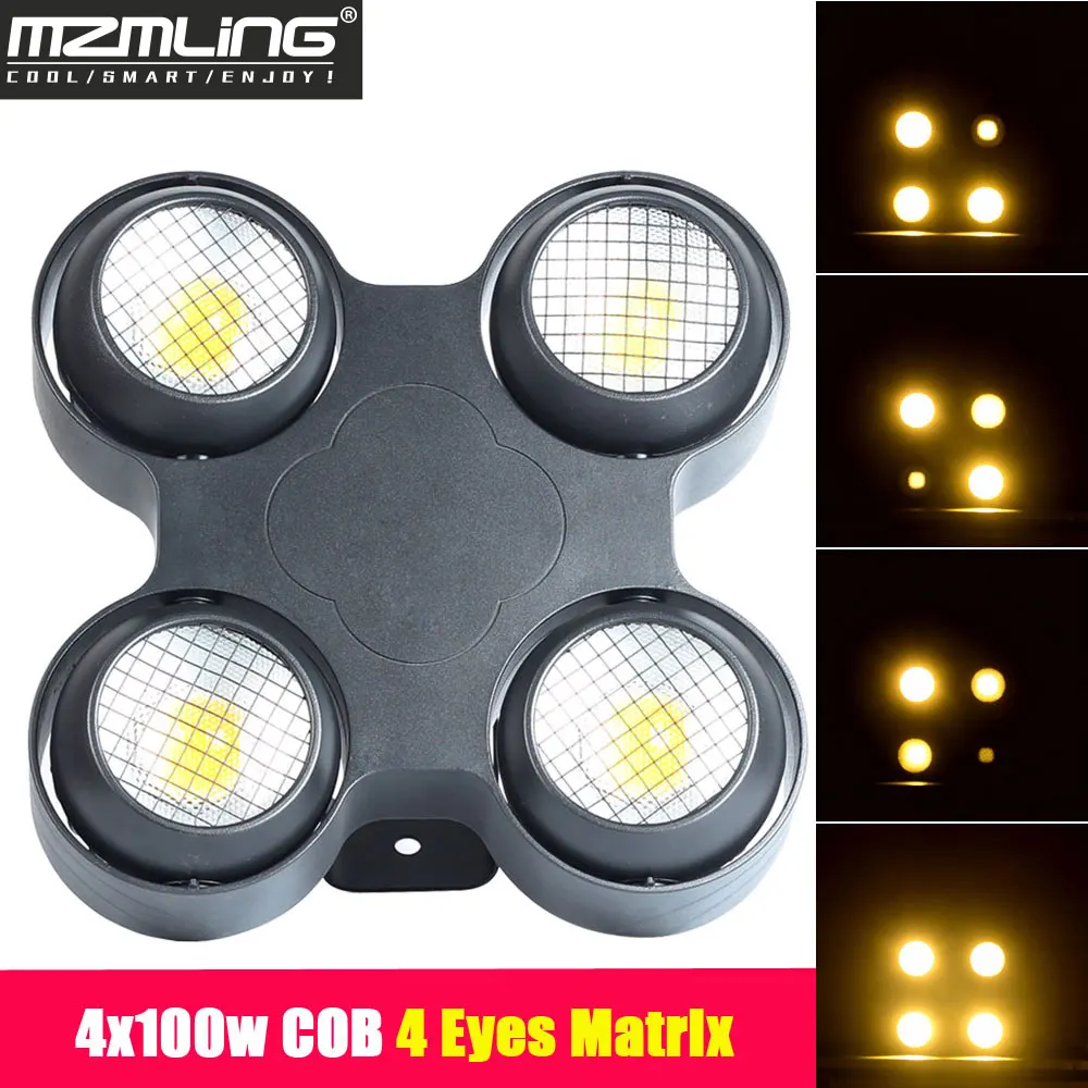 4x100 Вт COB 4 глаза матричный светильник DMX512 теплый белый для просмотра