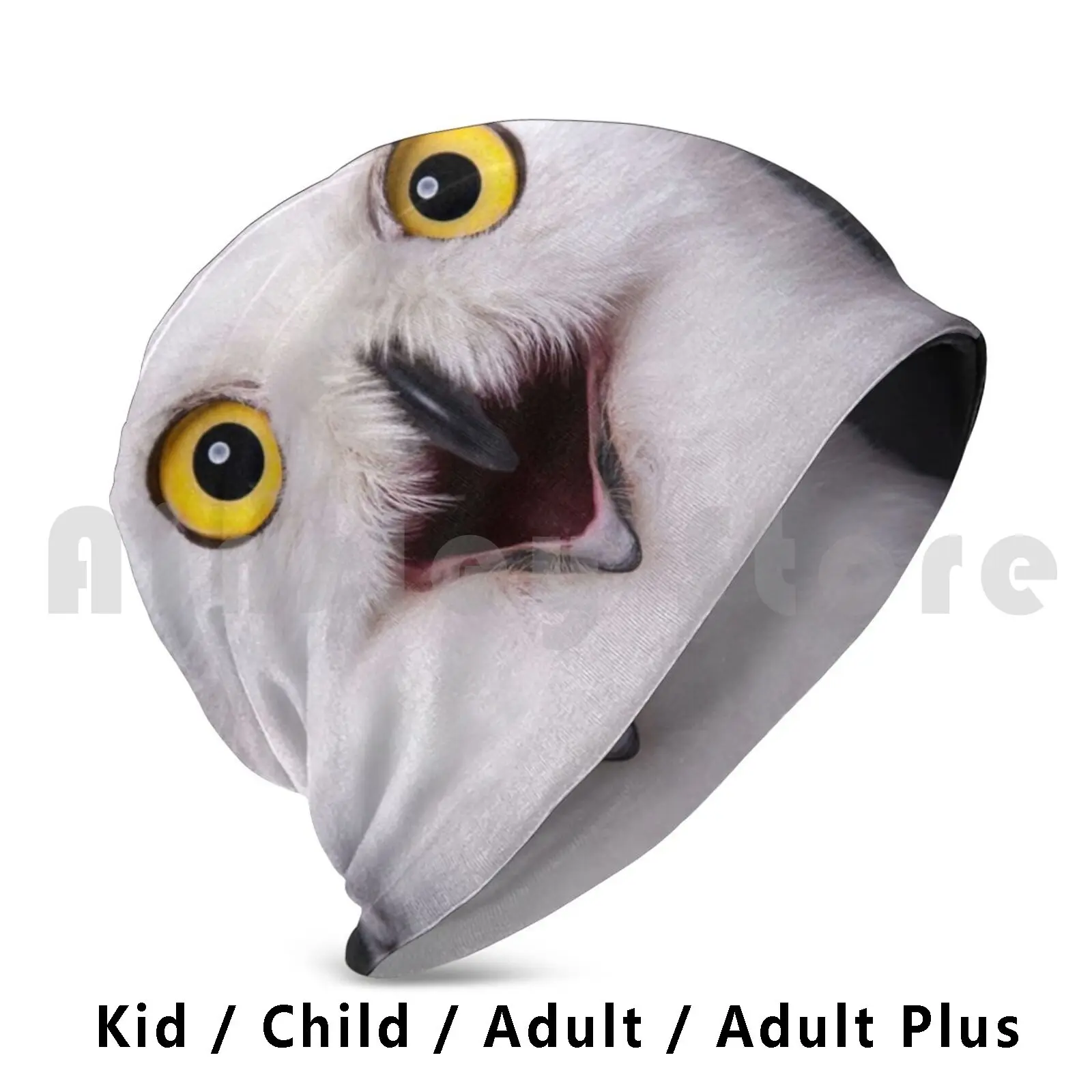 Красивая Снежная сова Strix Scandiaca с желтыми глазами Шапка-бини узором сделай сам