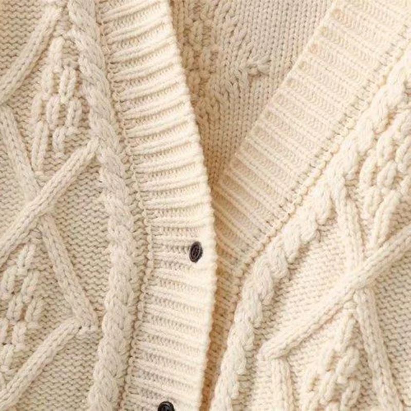 

2020 Ladys New Solid Twisted Knit Cardigan Sweater Fashion Long Sleeve Female Cardigan coat Women Single-Breasted Casual Tops
