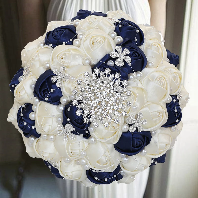 

1PC/LOT Cream Wedding Bouquet With Pearl For Wedding Party