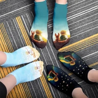 womens socks with print short socks 3d printing little prince pattern gifts invisible low ankle socks ladies socks