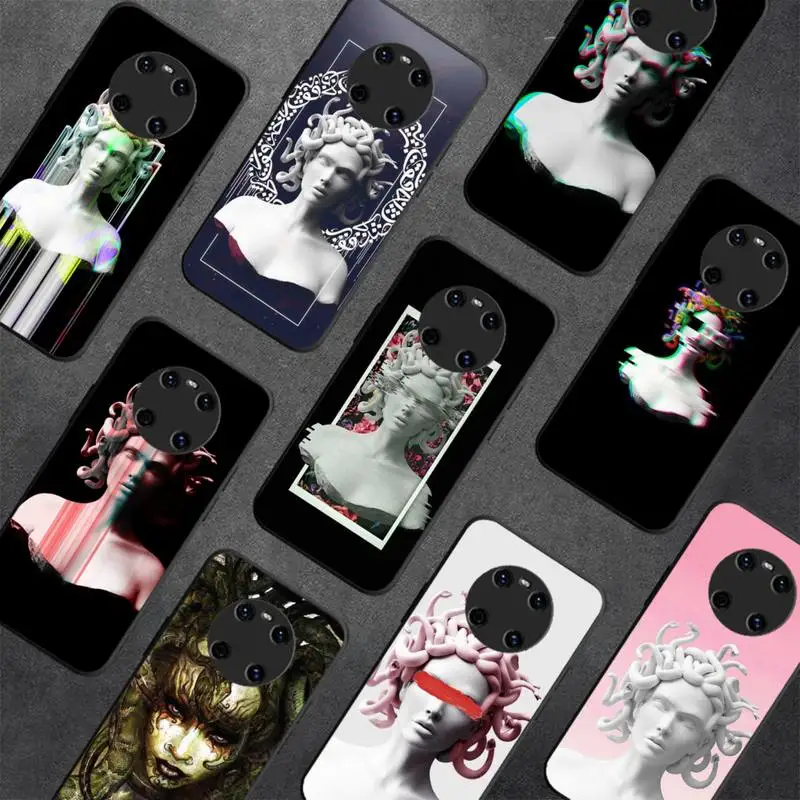 

Medusa Vaporwave Glitch Art Phone Case For Huawei Y5 Y62019 Y52018 Y92019 Luxury funda case for 9prime2019